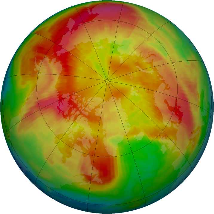 Arctic ozone map for 06 March 1988